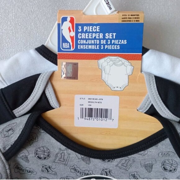 NWT NBA 3-Pack Baby Toddler One Piece Unisex Graphic Bodysuit Basketball Sz 12M - Picture 4 of 5